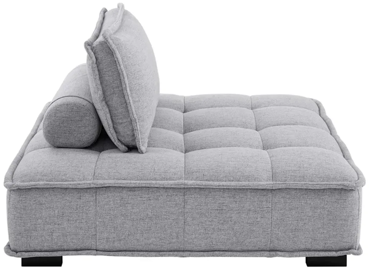 Saunter Tufted Fabric 4-Piece Sectional Sofa Gray