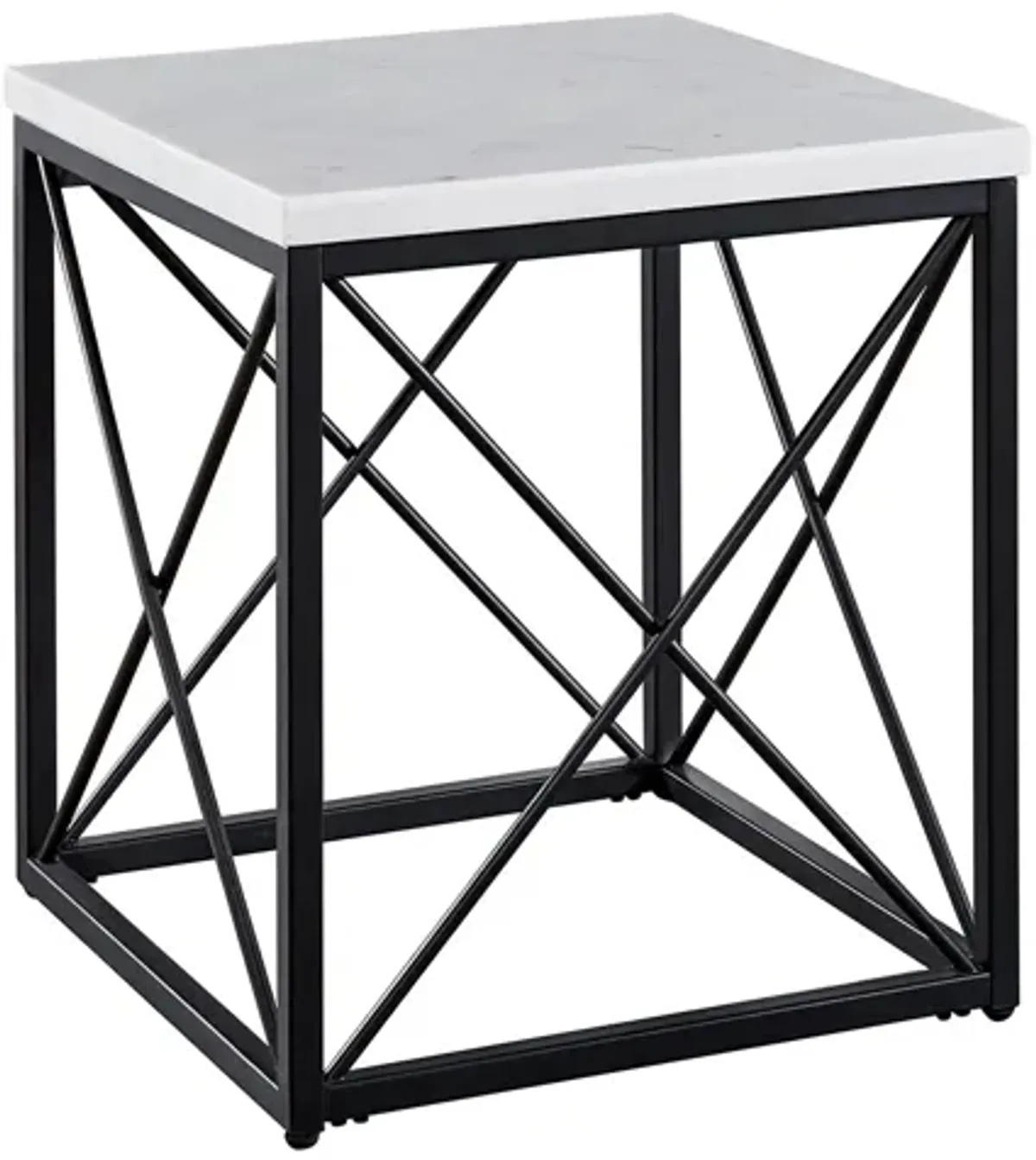 Skyler White Marble End Table