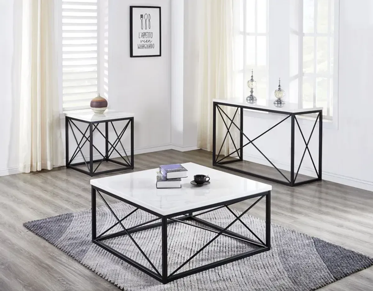 Skyler White Marble End Table