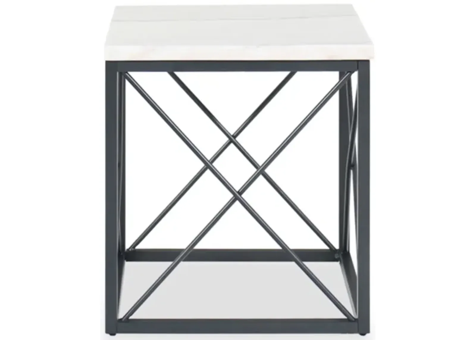 Skyler White Marble End Table