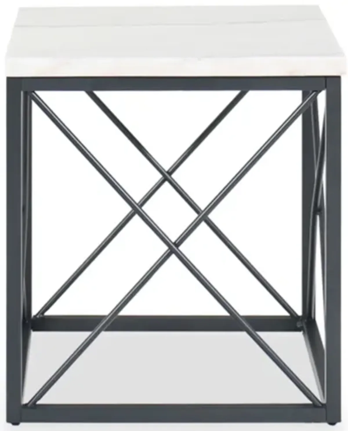 Skyler White Marble End Table