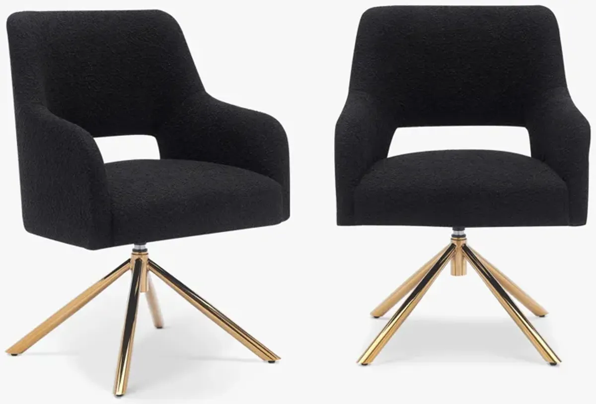 WestinTrends Mid-Century Modern Wide Boucle Swivel Accent Arm Chair