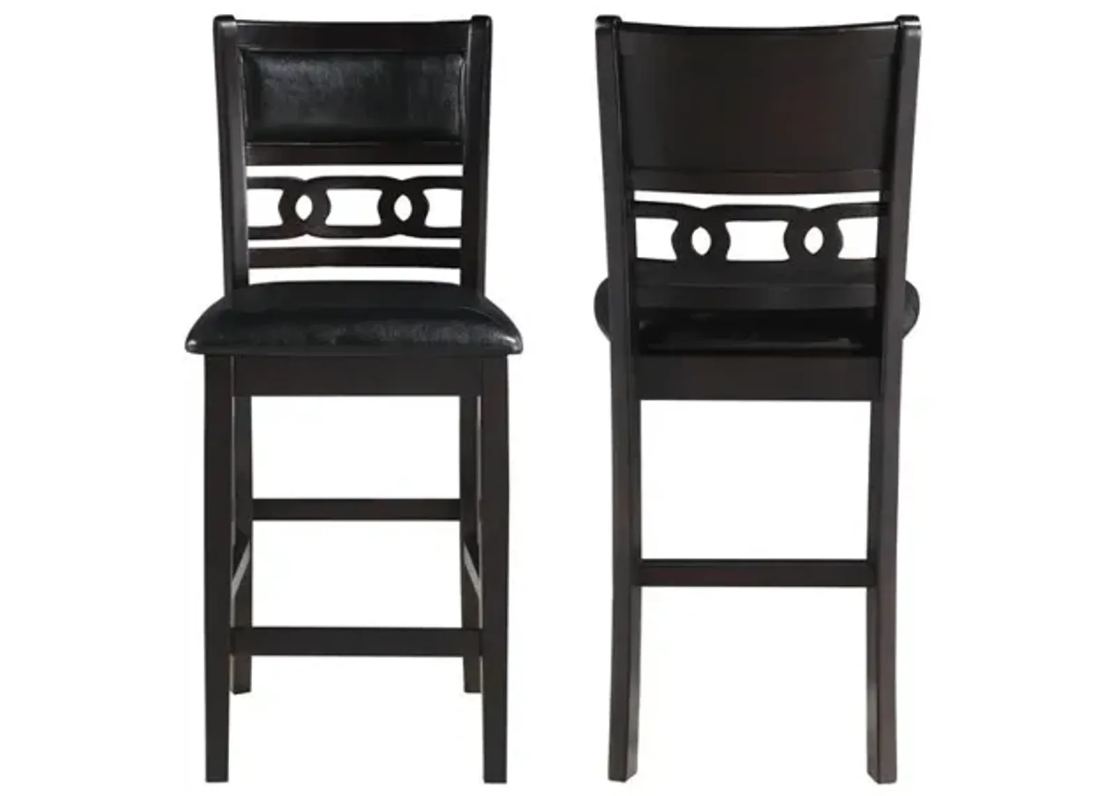 New Classic Furniture Furniture Gia Solid Wood Counter Chairs in Ebony Black (Set of 2)