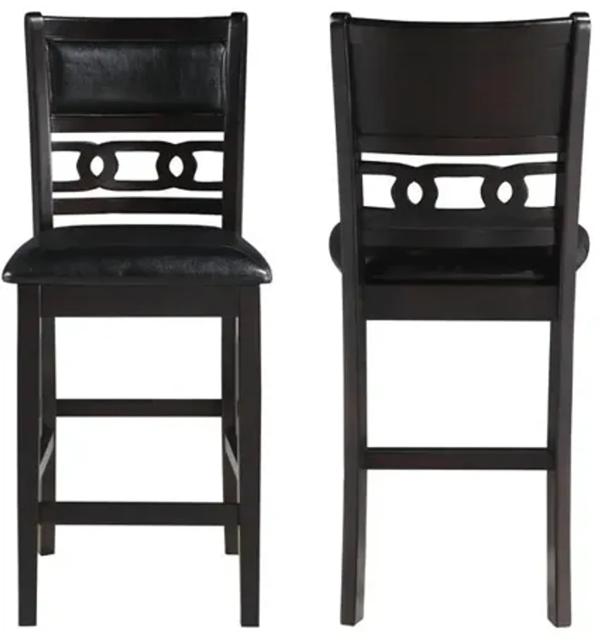 New Classic Furniture Furniture Gia Solid Wood Counter Chairs in Ebony Black (Set of 2)