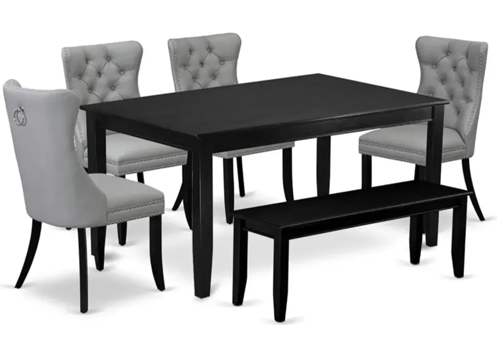 6 Piece Kitchen Table & Chairs Set Consists of a Rectangle Dining Table