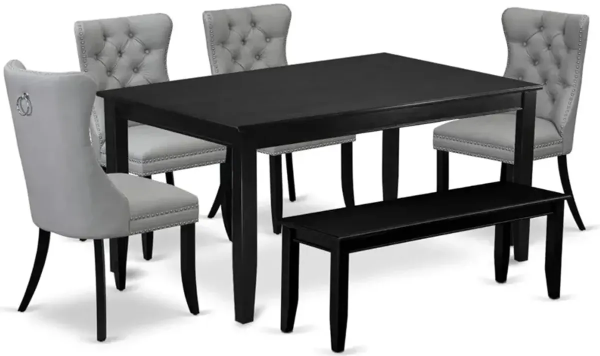 6 Piece Kitchen Table & Chairs Set Consists of a Rectangle Dining Table