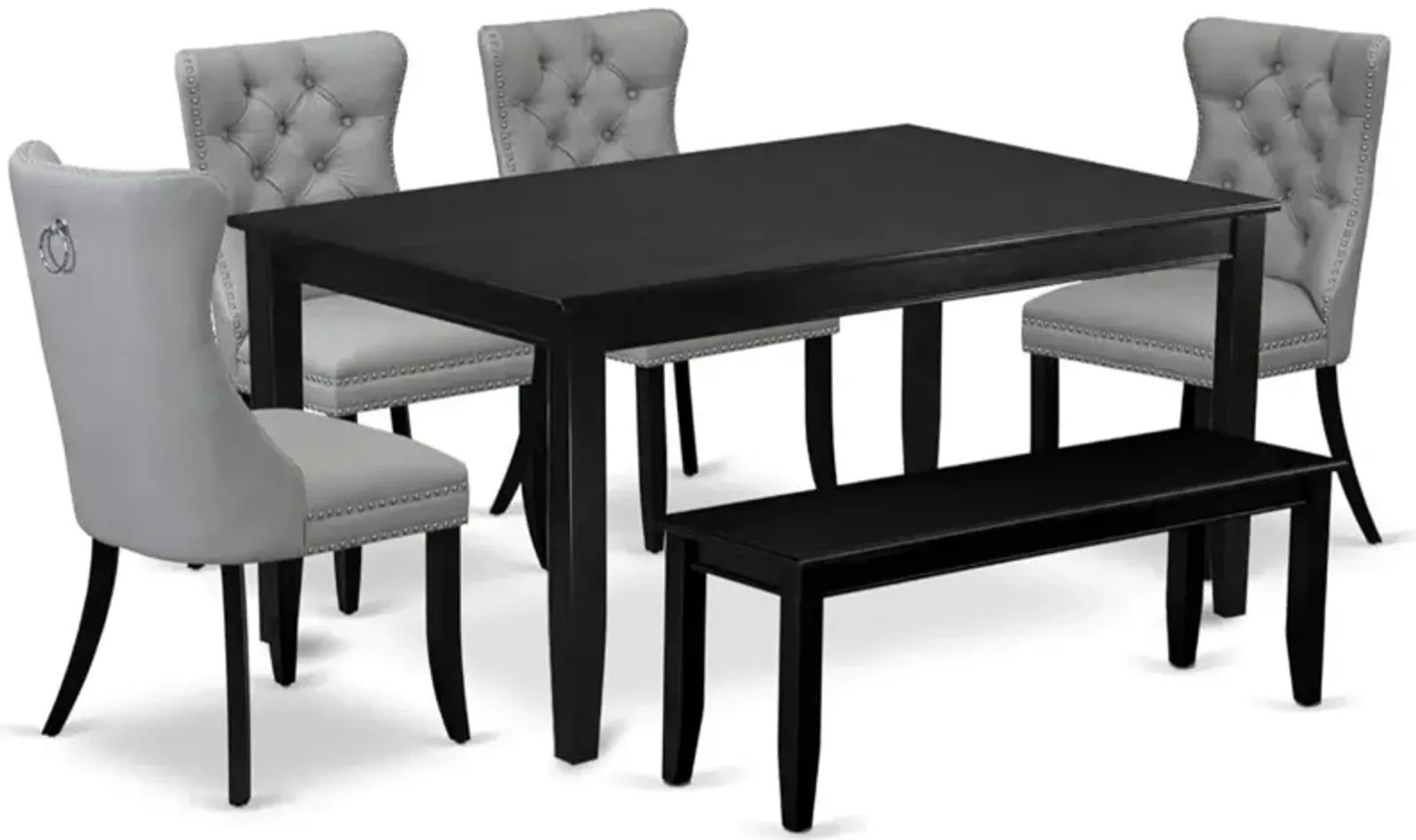 6 Piece Kitchen Table & Chairs Set Consists of a Rectangle Dining Table