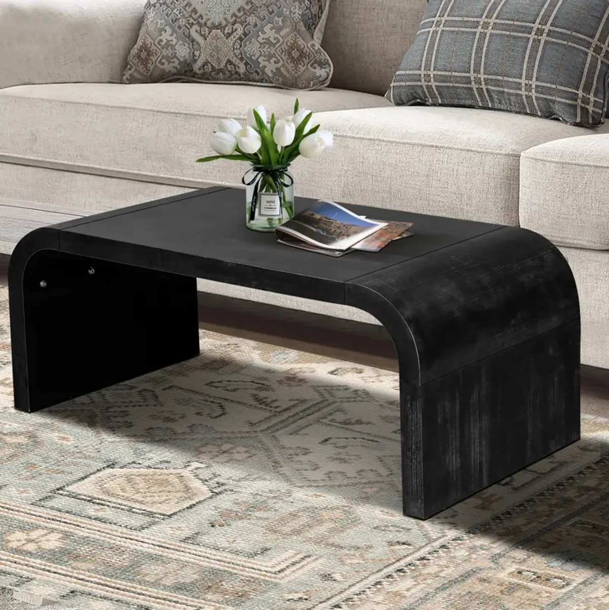 Merax Vintage Curved Art Design Coffee Table