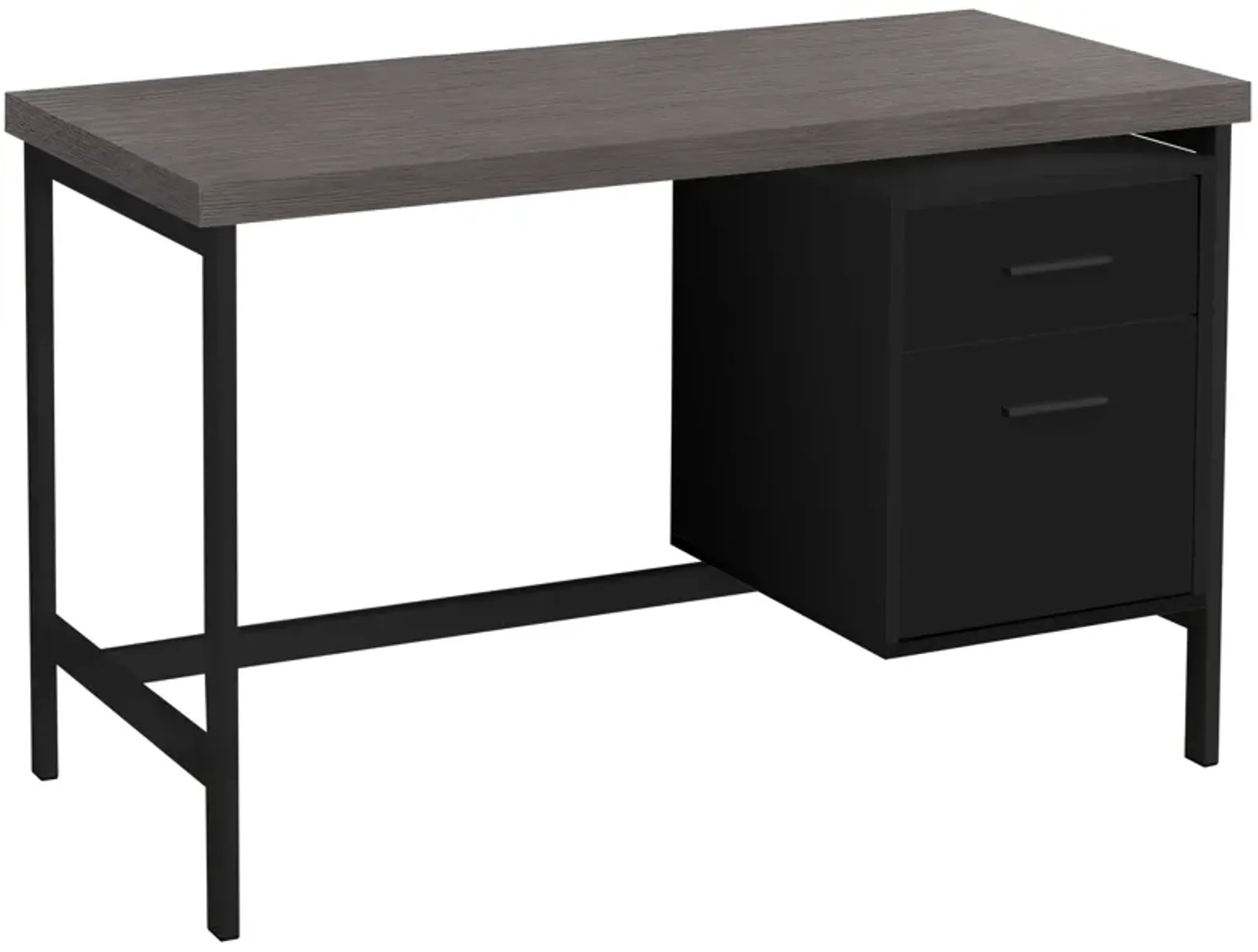 Computer Desk, Home Office, Laptop, Left, Right Set-Up, Storage Drawers, 48"L, Work, Metal, Laminate, Black, Grey, Contemporary, Modern