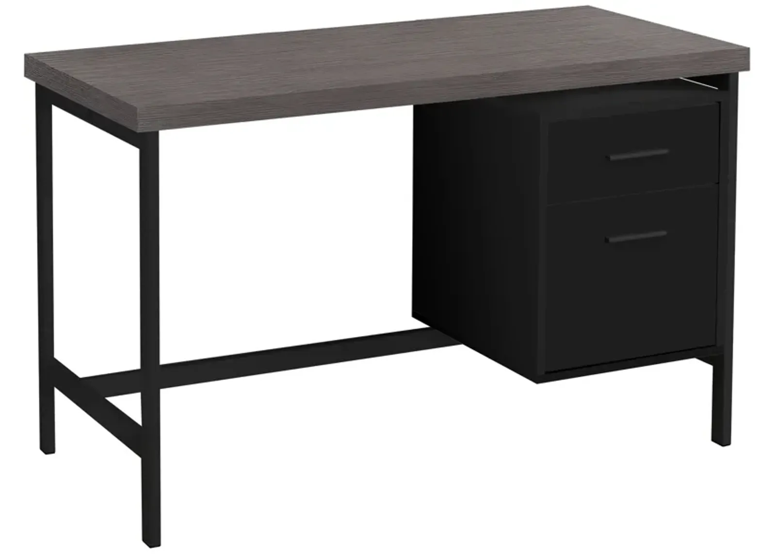 Computer Desk, Home Office, Laptop, Left, Right Set-Up, Storage Drawers, 48"L, Work, Metal, Laminate, Black, Grey, Contemporary, Modern