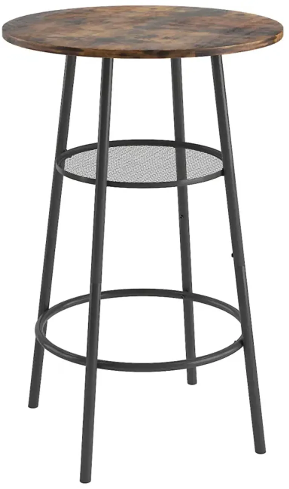 Bar Table, Equipped With 2 Bar Stools, With Backrest And Partition