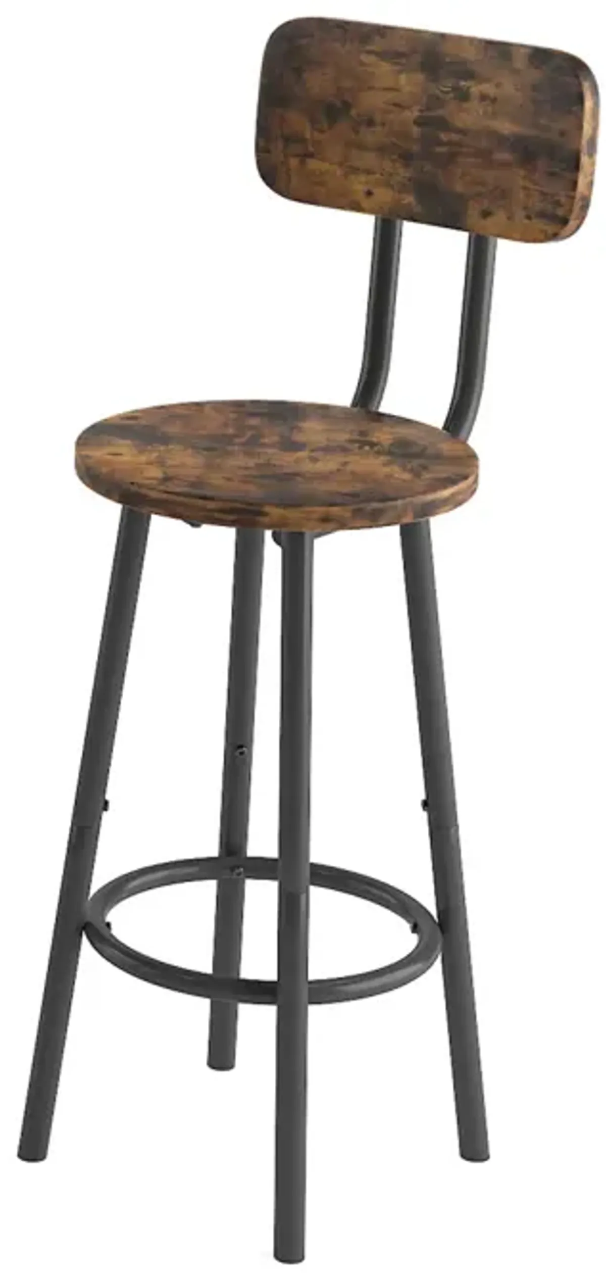 Bar Table, Equipped With 2 Bar Stools, With Backrest And Partition