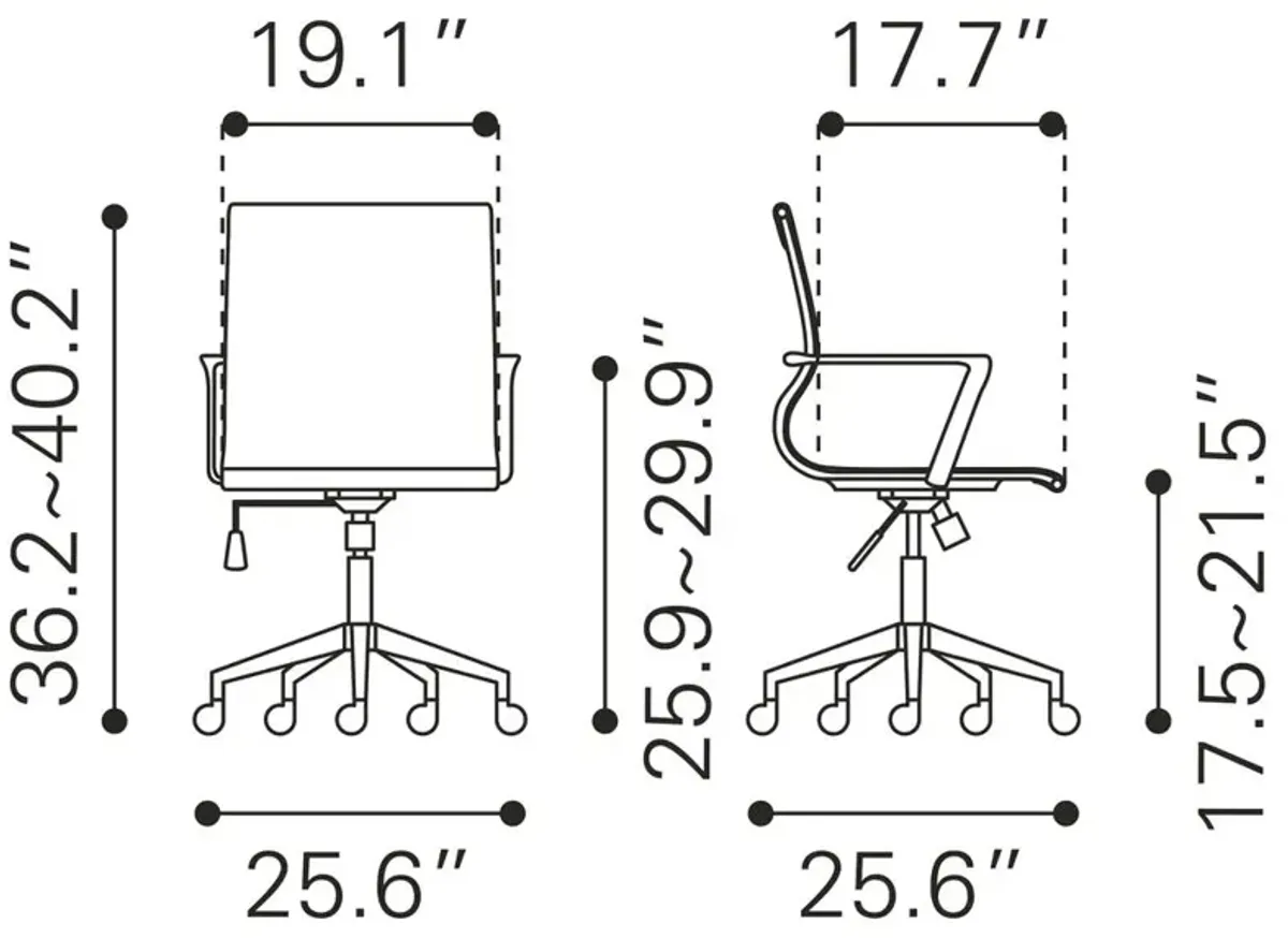 Belen Kox White Mid-Back Stacy Office Chair, Belen Kox