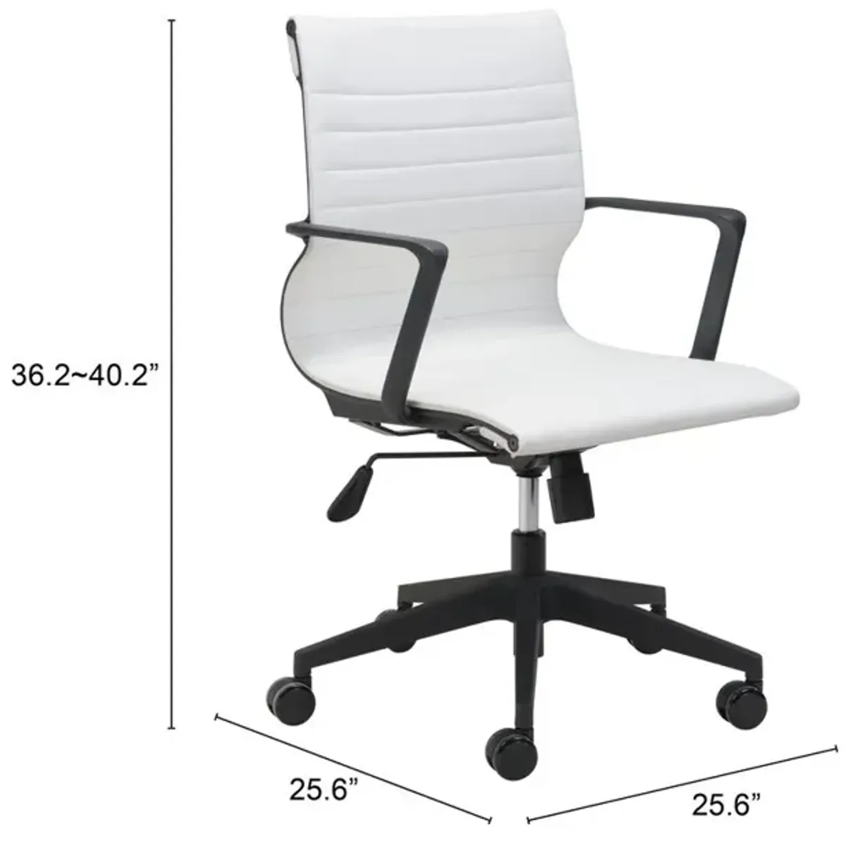 Belen Kox White Mid-Back Stacy Office Chair, Belen Kox