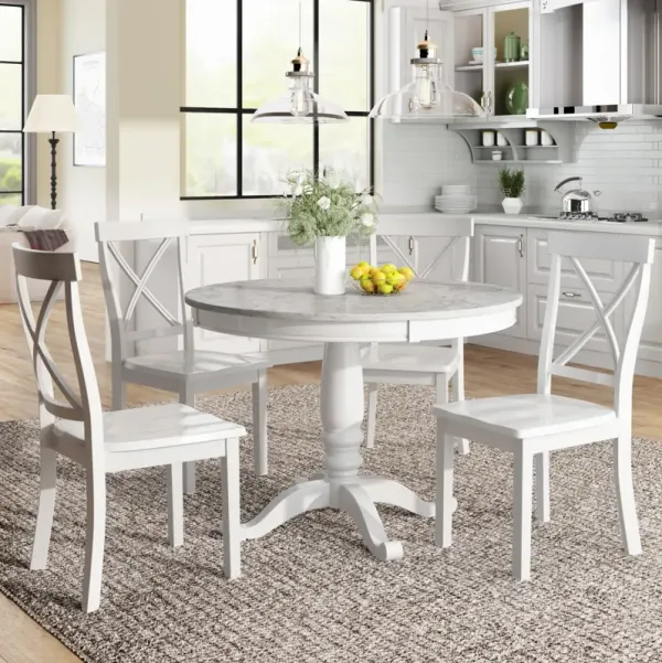 Kitchen Room Solid Wood Table with 4 Chairs