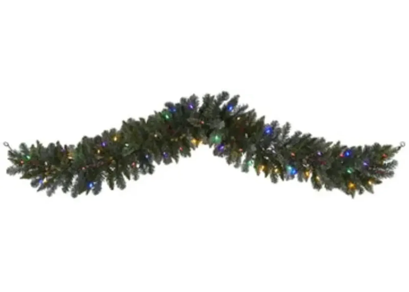 HomPlanti 6' Flocked Artificial Christmas Garland with 50 Multicolored LED Lights and Berries