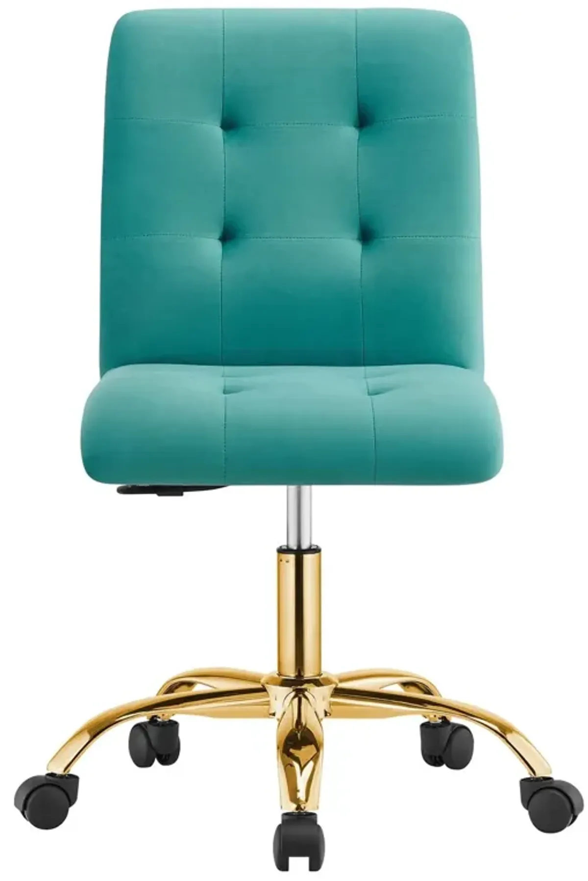 Modway Prim Home Office Desks and Chairs, Gold Teal