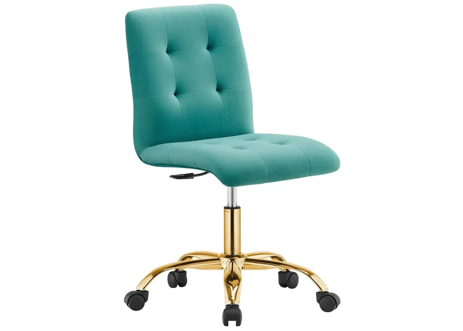 Modway Prim Home Office Desks and Chairs, Gold Teal