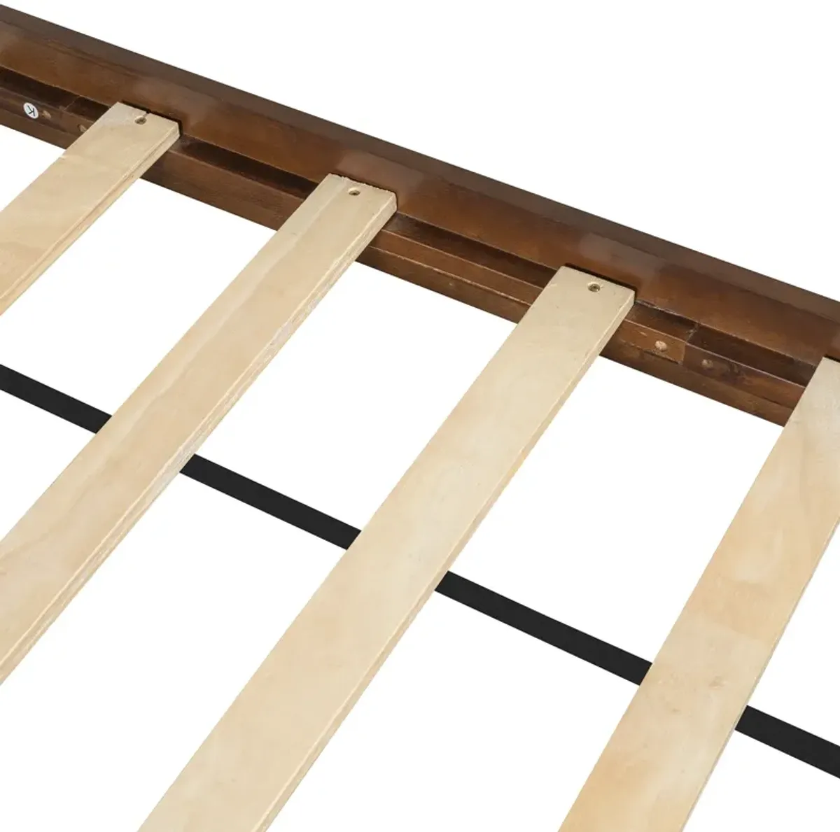 Gewnee Mid-Century Modern Platform Bed Wood Slat Support with No Box Spring Needed,King Walnut