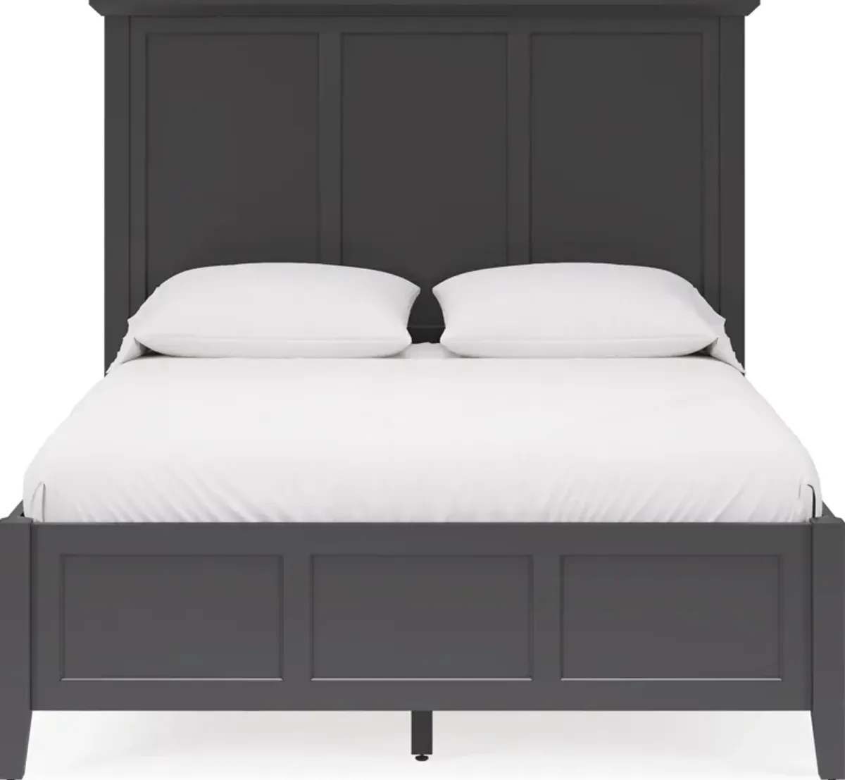Grace Full-size Three Panel Bed in Raven Black