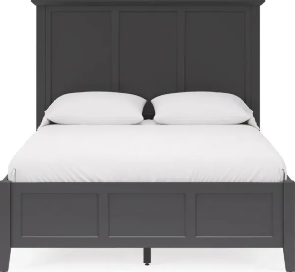 Grace Full-size Three Panel Bed in Raven Black