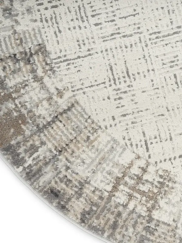 Elation ETN05 Ivory/Gray 7’10” x Round Rug
