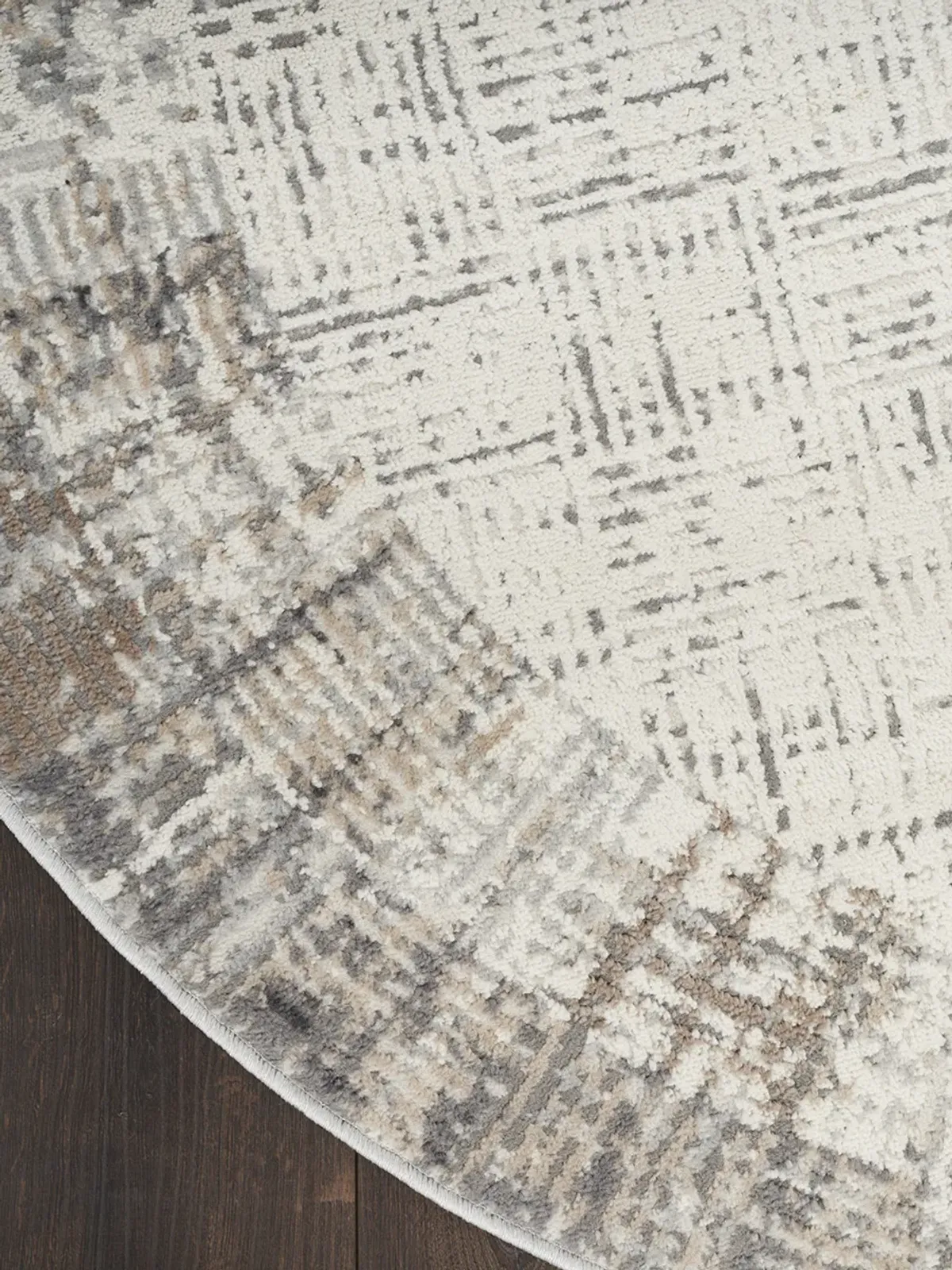 Elation ETN05 Ivory/Gray 7’10” x Round Rug