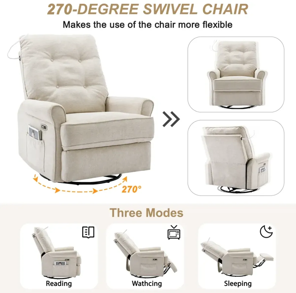 Merax 270 Degree Swivel Recliner Chairs