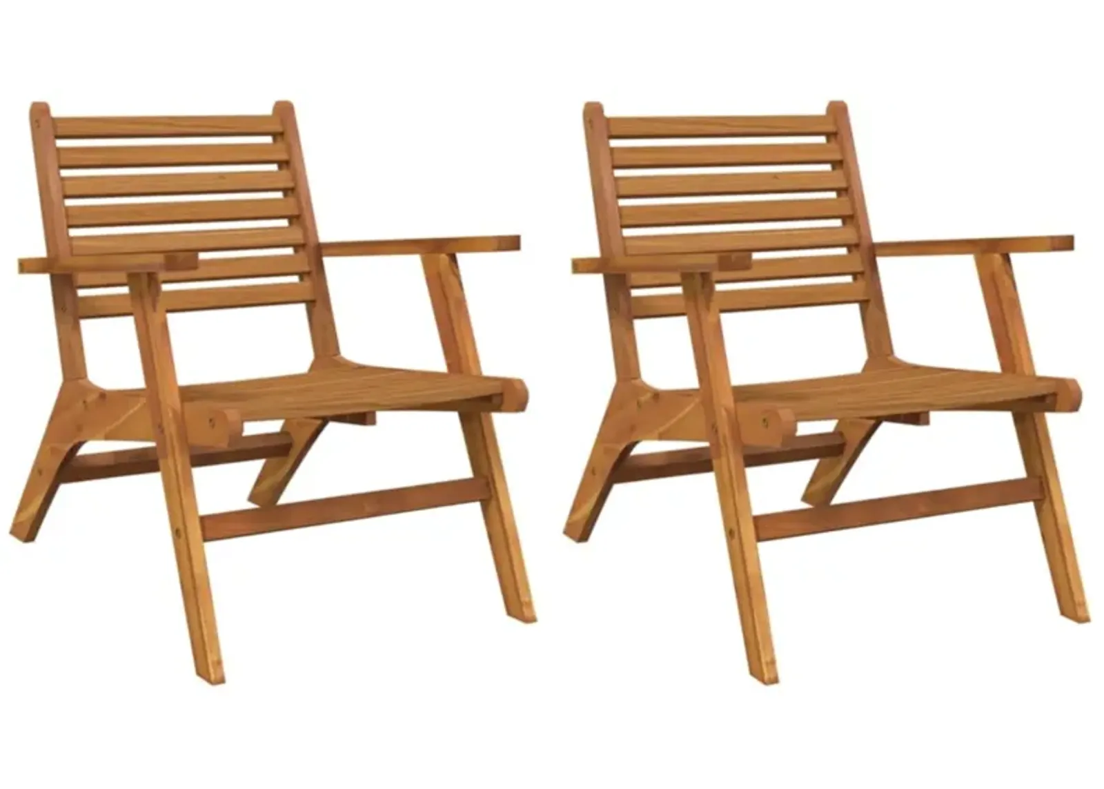 vidaXL Patio Chairs 2 pcs Solid Acacia Wood