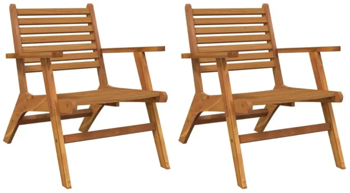 vidaXL Patio Chairs 2 pcs Solid Acacia Wood