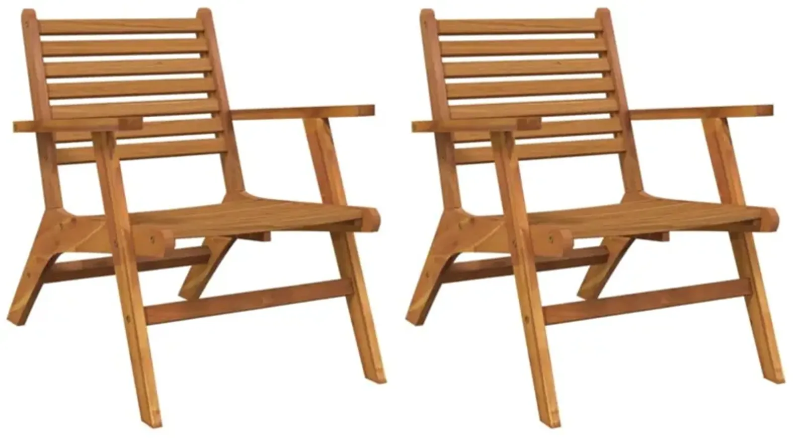 vidaXL Patio Chairs 2 pcs Solid Acacia Wood