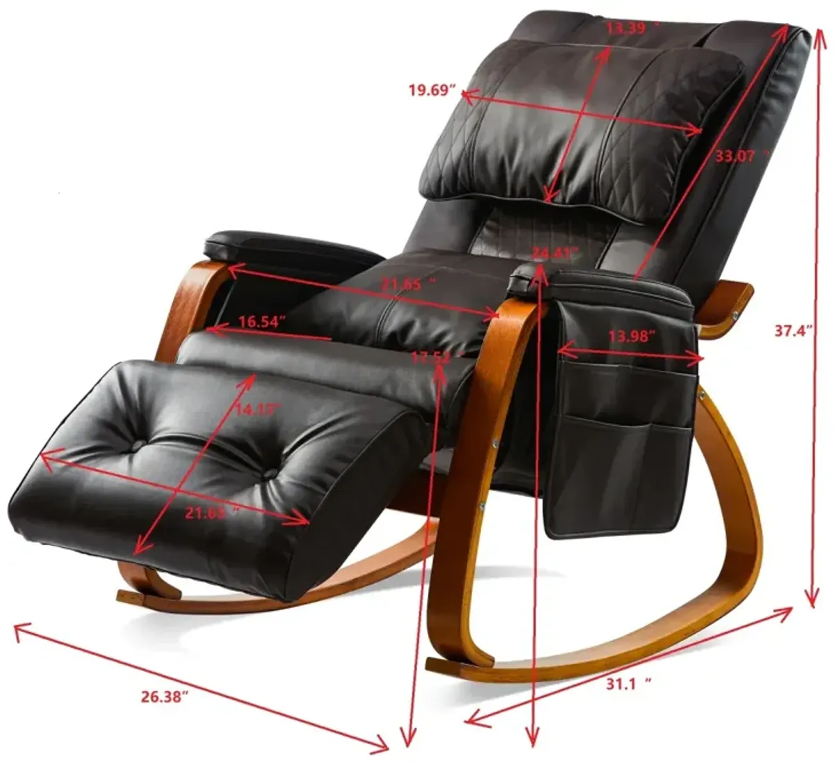 Massage Comfortable Relax Rocking Chair Brown