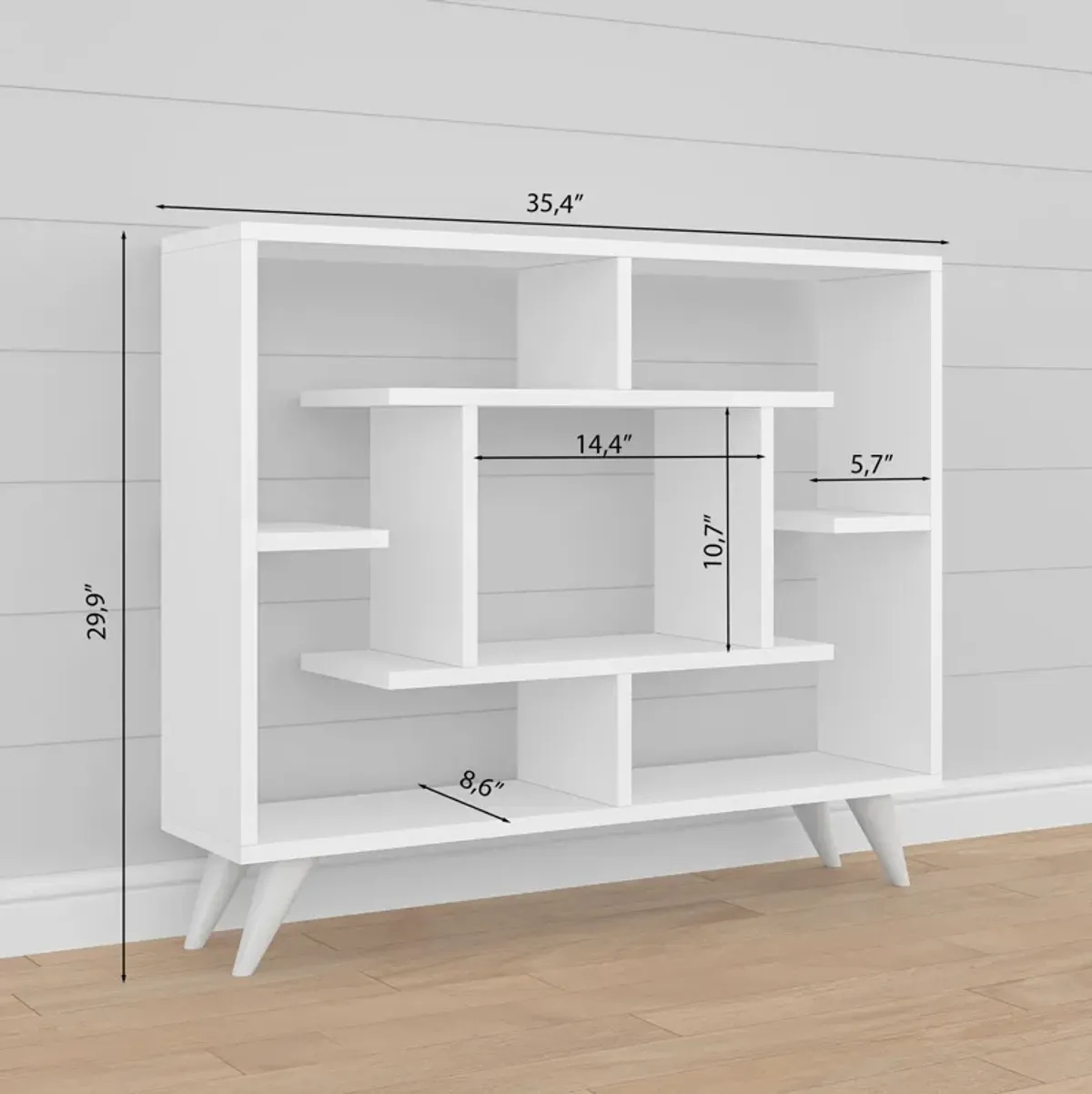 Auggie 30"H x 35,5" W Bookcase White