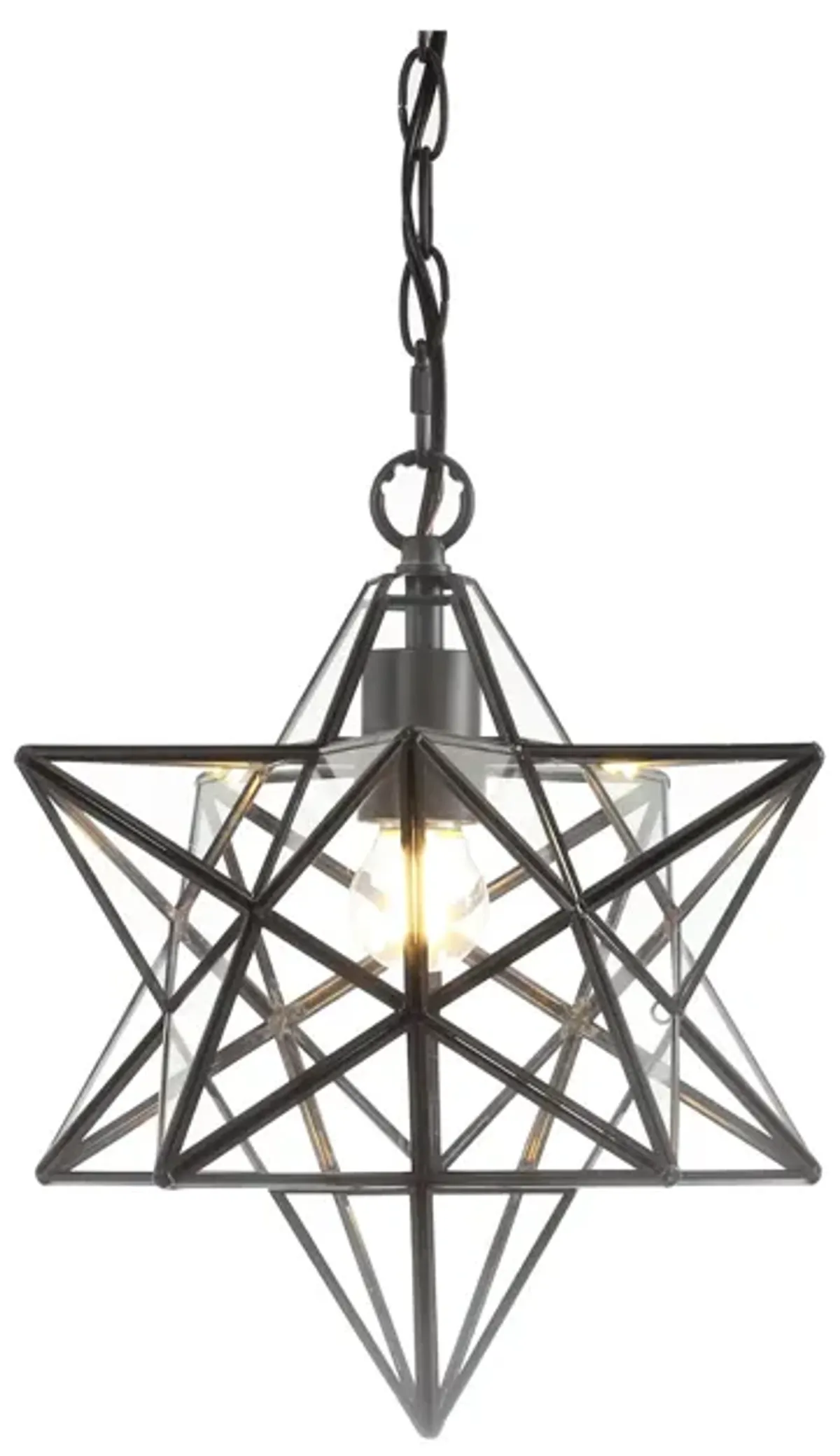 Stella Moravian Star Metal/Clear Glass LED Pendant