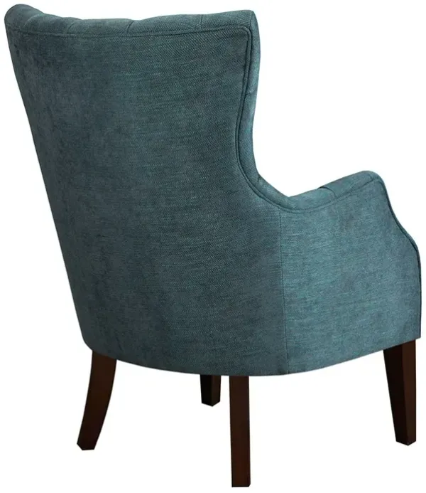 Gracie Mills Candice Button Tufted Herringbone Wing Chair