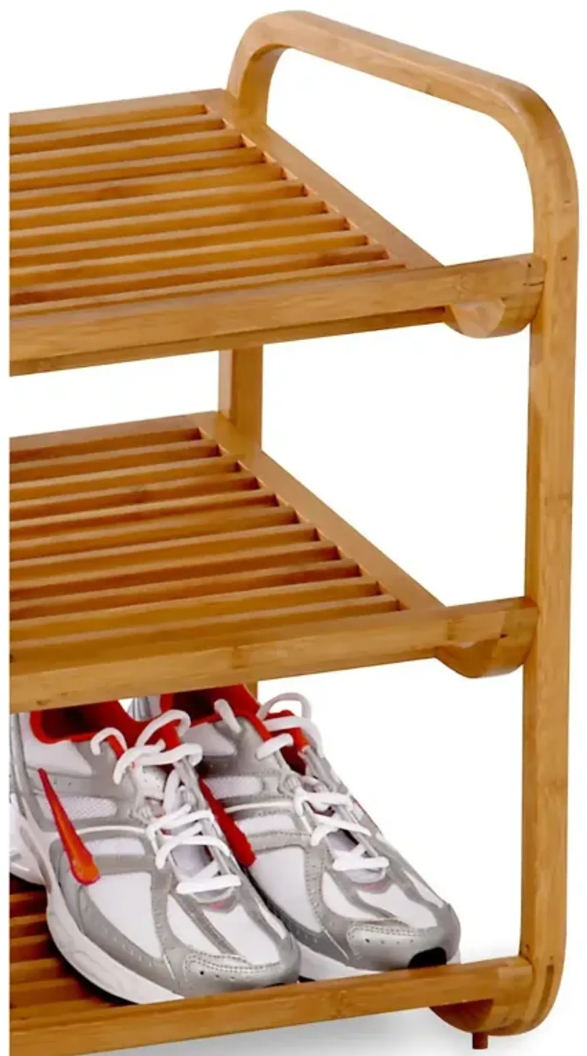 QuikFurn 3-Tier Bamboo Shoe Rack Shelf  - Holds 9-12 Pairs of Shoes