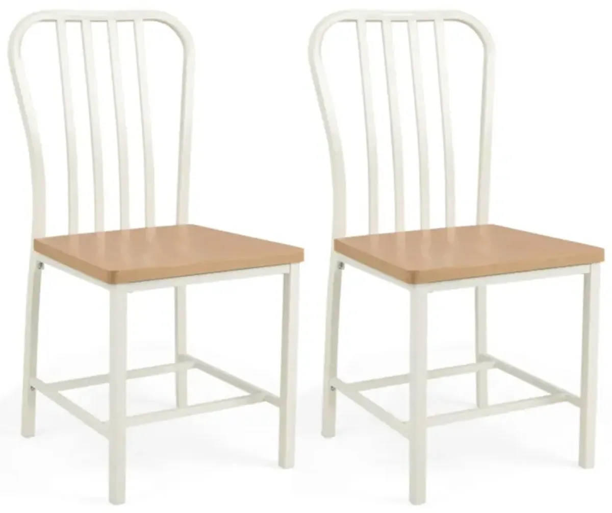 Hivvago Armless Spindle Back Dining Chair Set of 2 with Ergonomic Seat