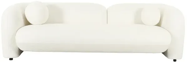 AE3810 MODERN IVORY WHITE SOFT FABRIC LOW BACK PROFILE SOFA