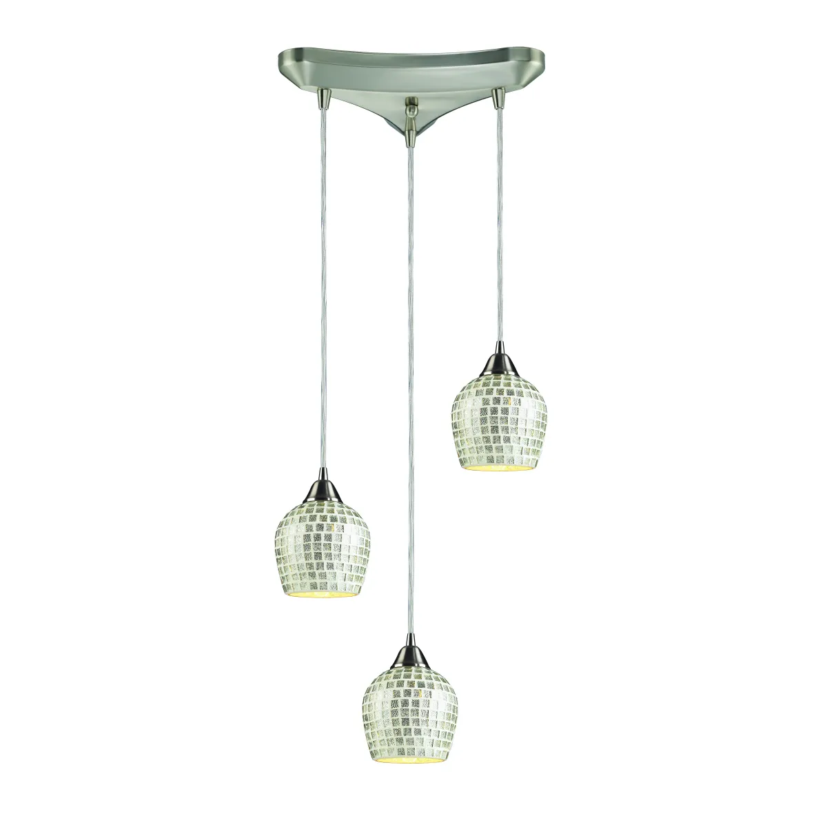 Fusion 10" Wide Configurable Multi Pendant - Silver