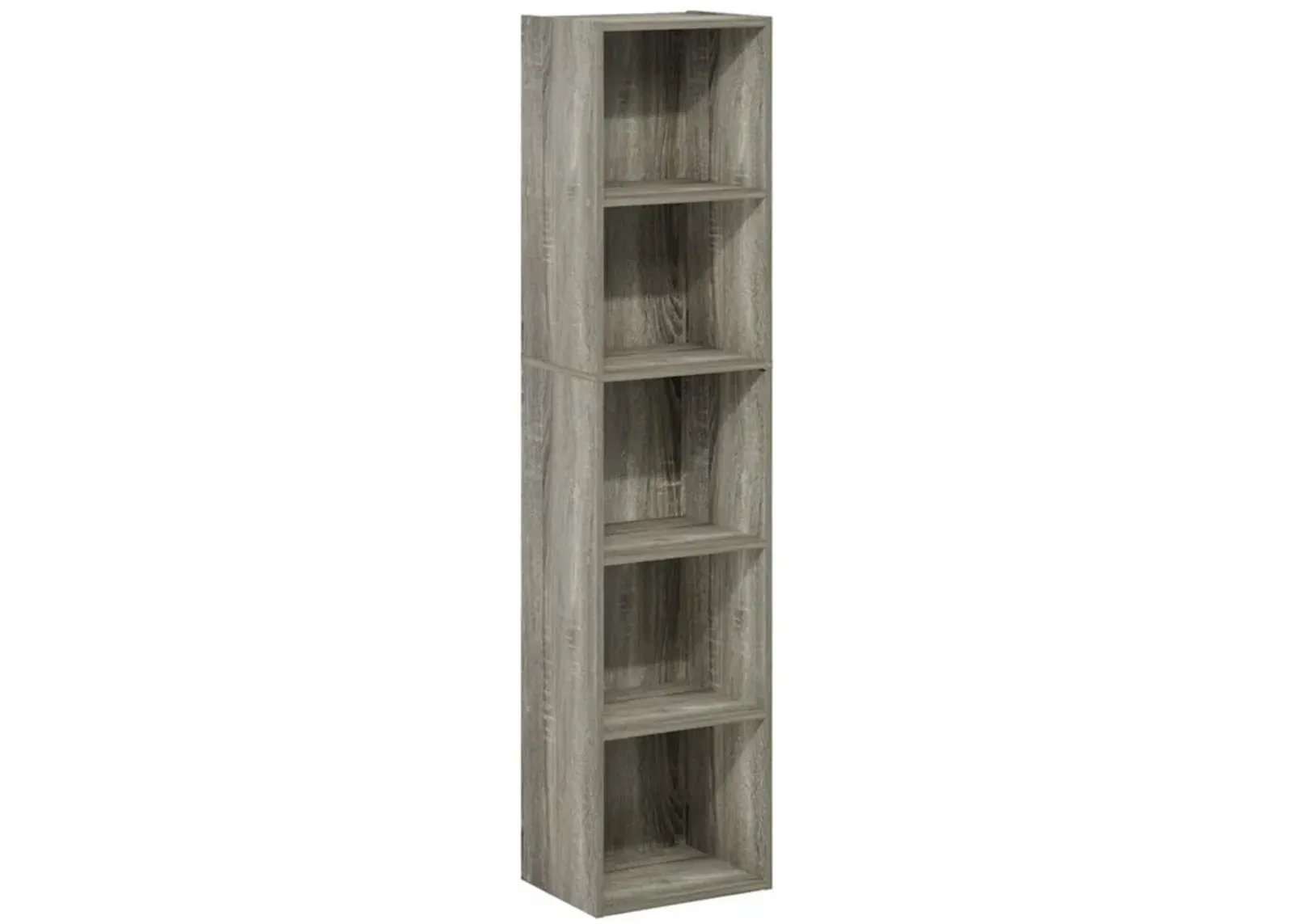 Furinno Luder Bookcase / Book / Storage, 5-Tier Cube, French Oak