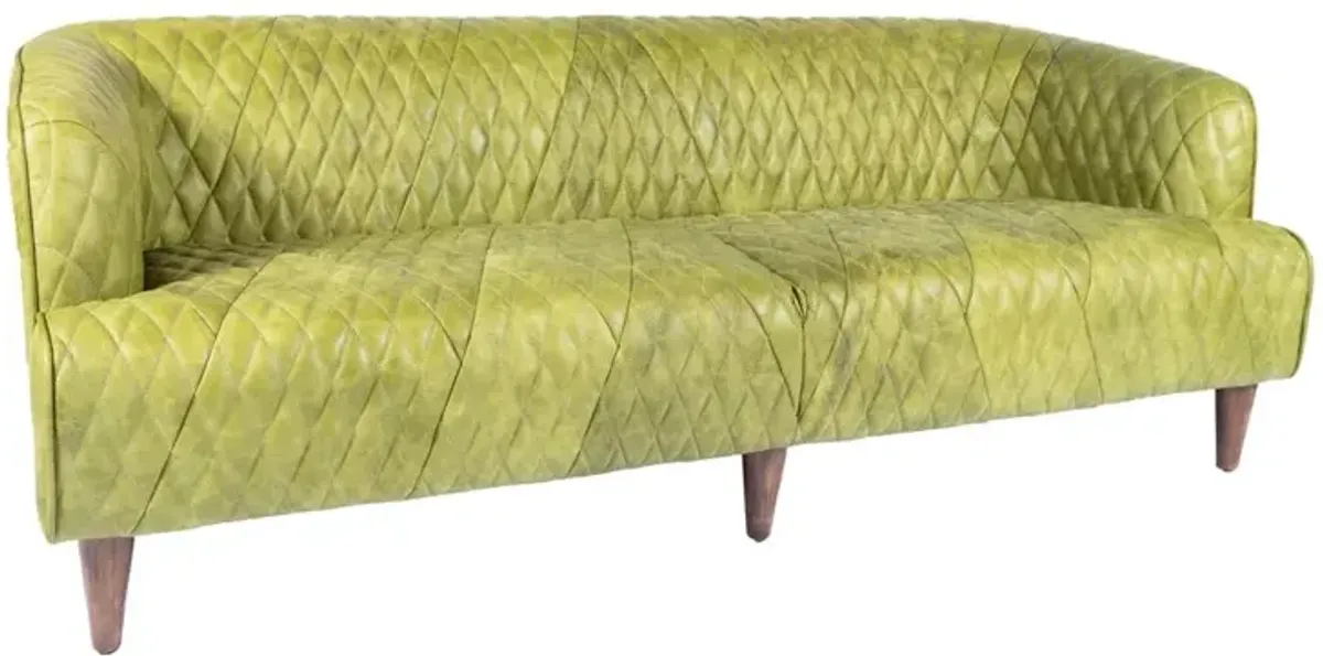 Emerald Green Tufted Leather Sofa - Magdelan Collection, Belen Kox