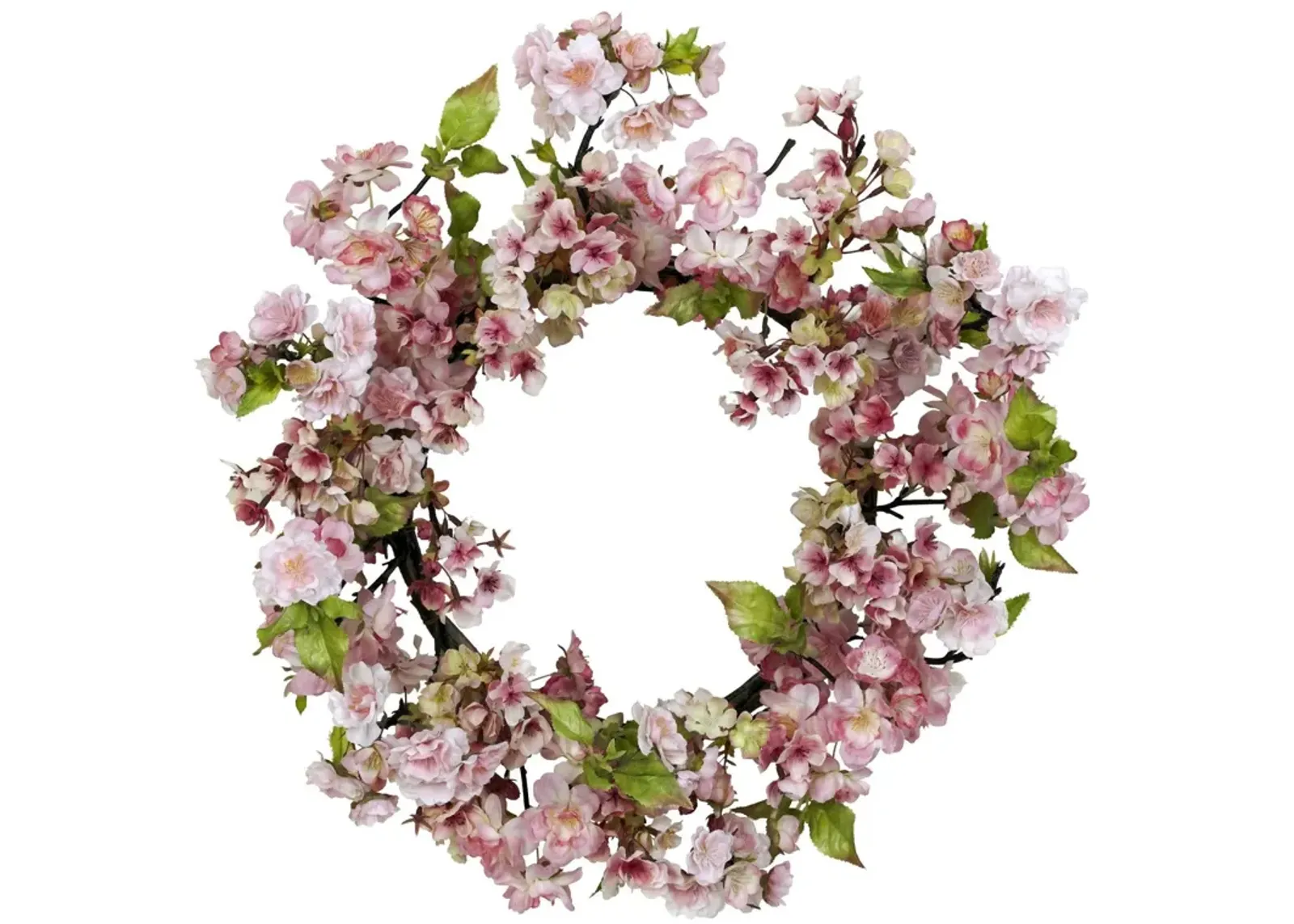 Nearly Natural 24-in Cherry Blossom Wreath