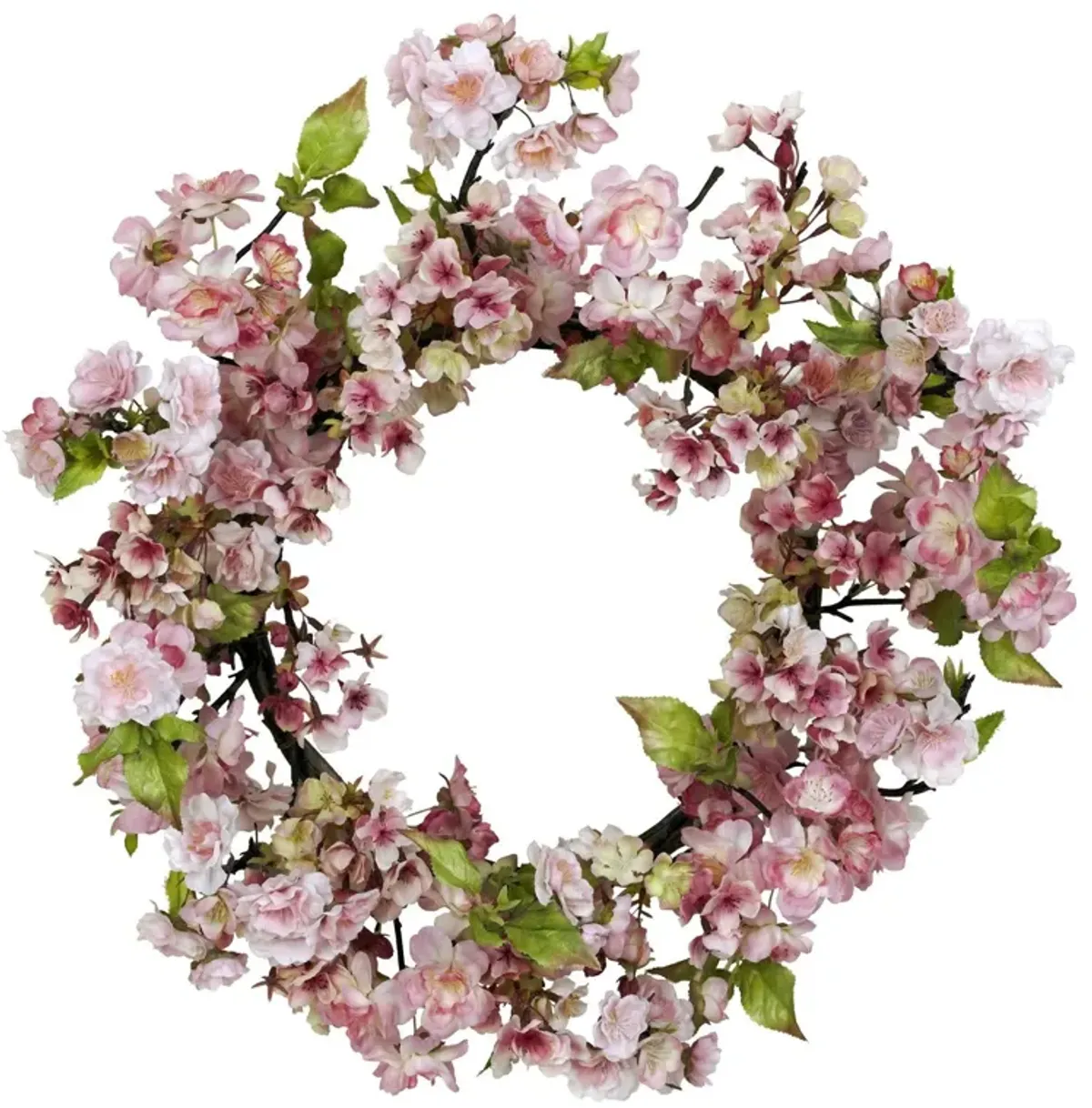 Nearly Natural 24-in Cherry Blossom Wreath