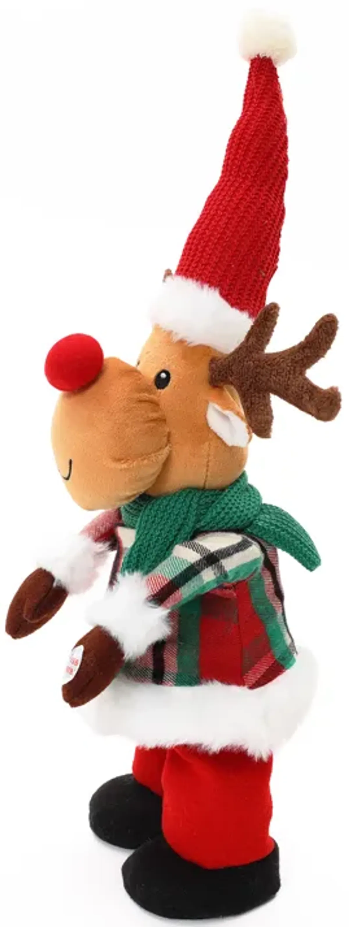 LuxenHome Animated Singing 16" Tall Moose Holiday Decoration, Battery Operated