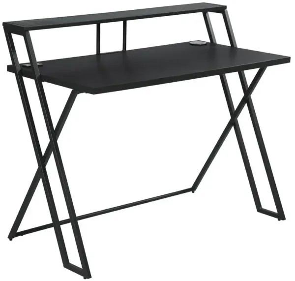 Xavier Writing Desk with USB Ports Black