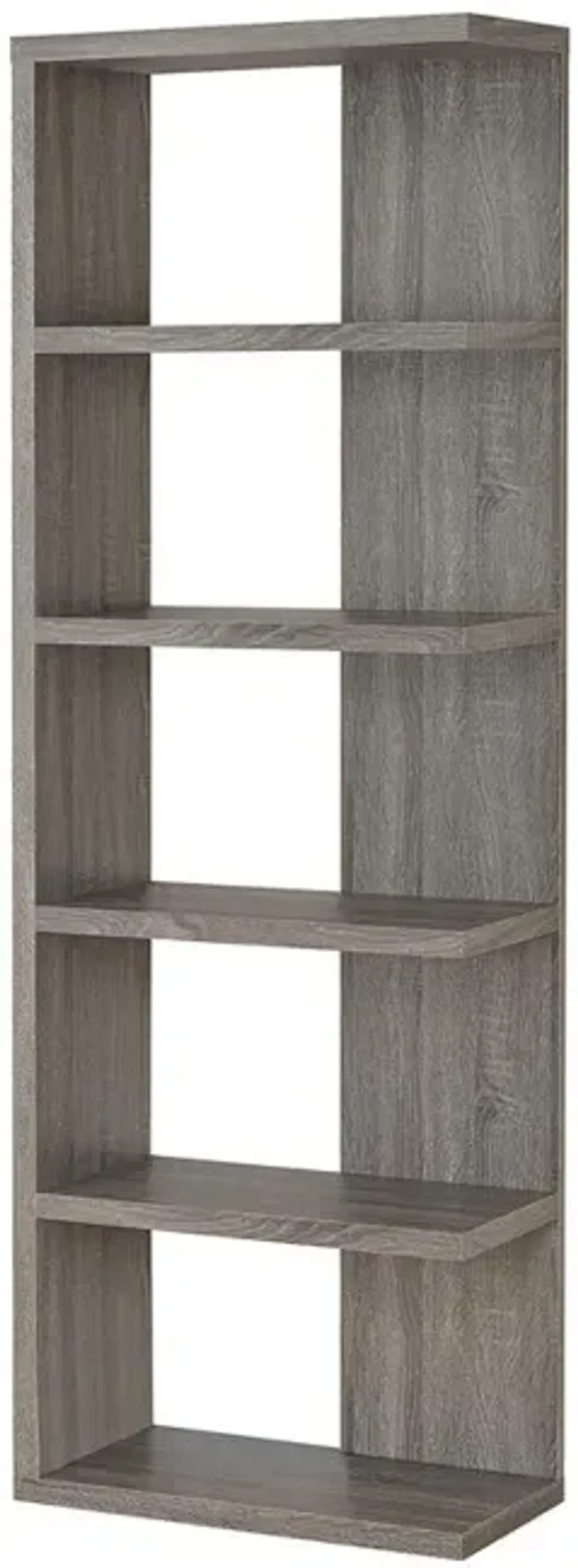 Harrison 5-tier Bookcase Weathered Grey