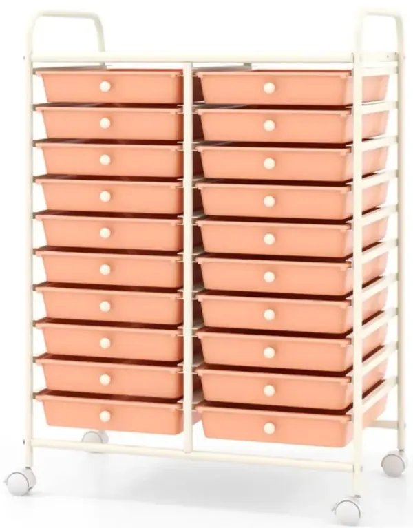 Hivvago 20 Drawers Rolling Storage Cart Studio Organizer
