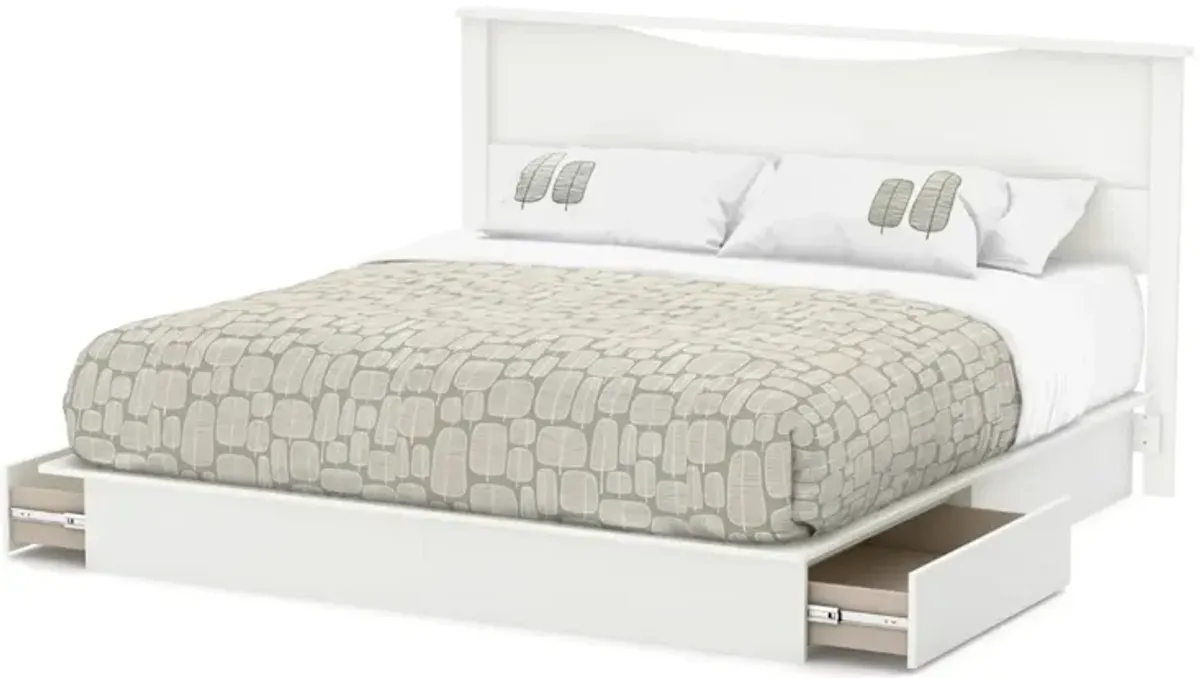 Hivvago King size Contemporary Headboard in White Wood Finish