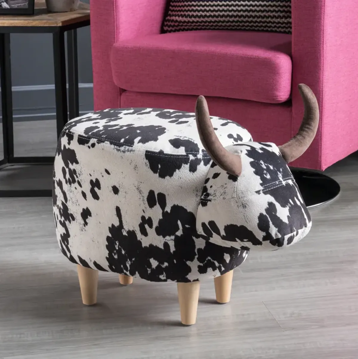 Adorable Cow Ottoman Soft, Stable, Versatile, Whimsical