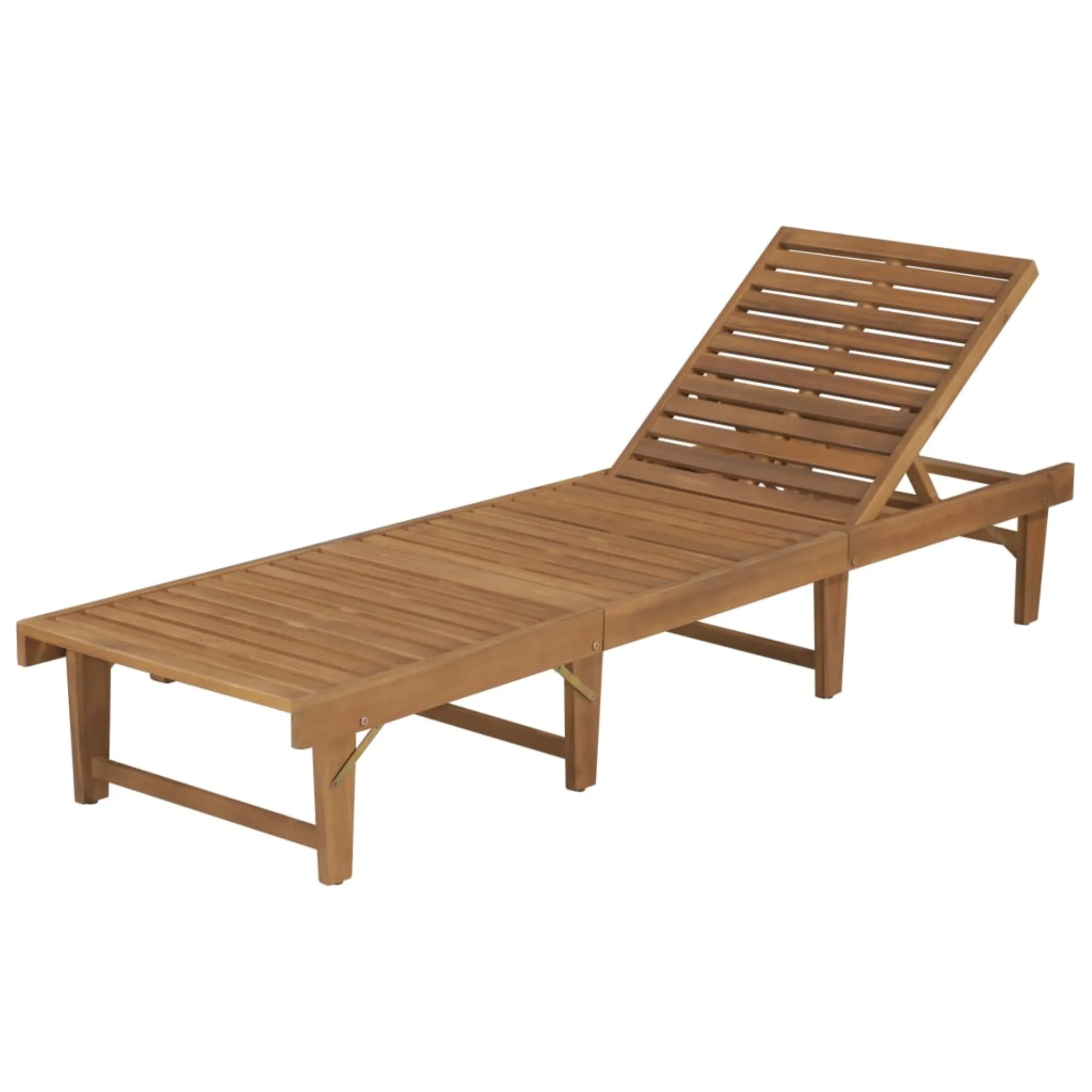 vidaXL Folding Sun Lounger Solid Acacia Wood